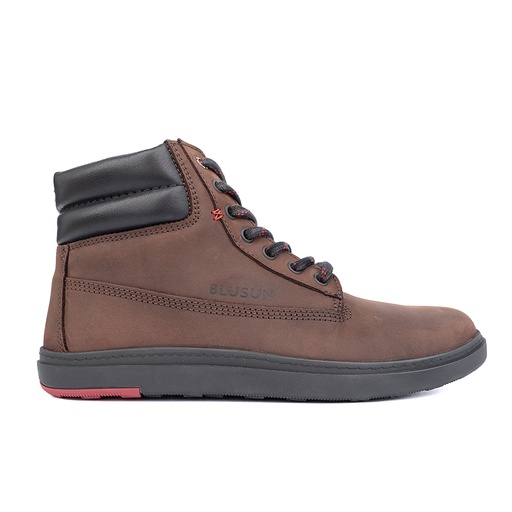 BLUSUN BLSN-021W Barfußstiefel Damen, Brown, wasserabweisendes Nubukleder